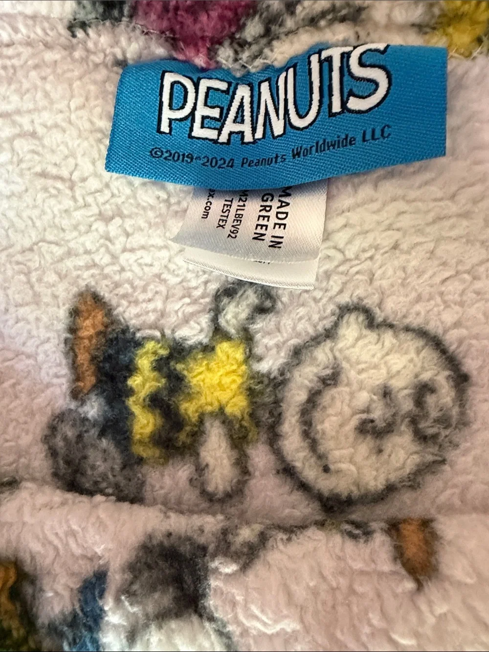 Peanuts Plush Throw Blanket in Light Pink with Multicolor Characters